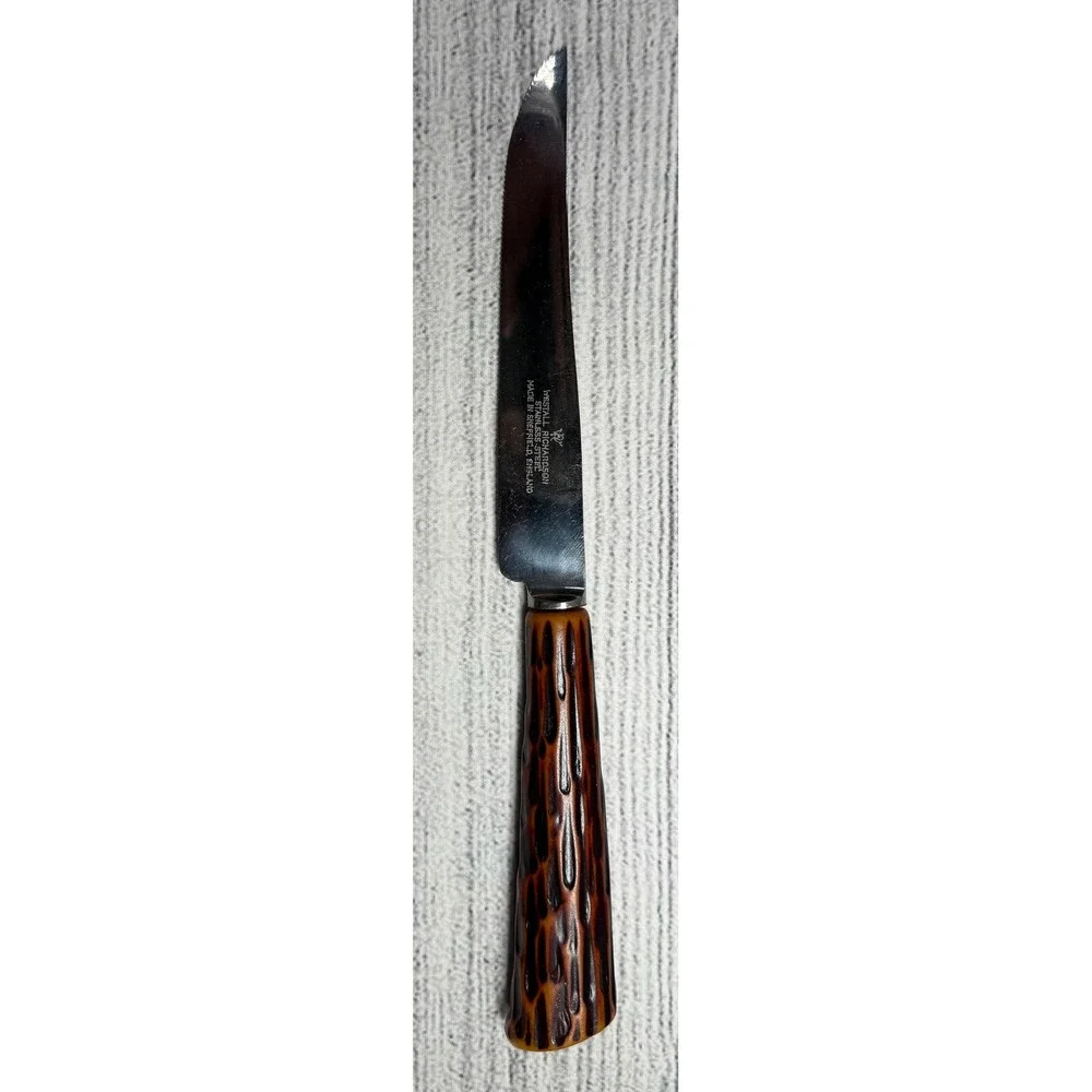 Westall Richardson‎ Set 6 Steak Knives Stainless England Bakelite Rustic Handles